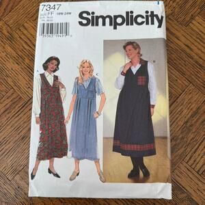 VINTAGE 90S SIMPLICITY 7347 18W-24W BLOUSE & JUMPER PATTERN UNCUT
